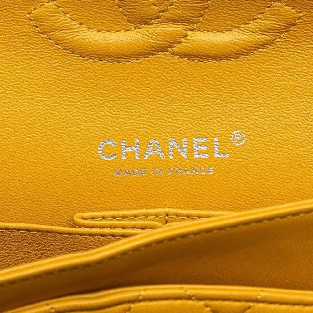 Chanel Matelasse Lambskin Coco Mark Flap Chain Shoulder Bag Yellow